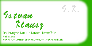 istvan klausz business card